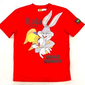 Looney Tunes Warner Bros Red Bugs Bunny and Lola Bunny Graphic T-Shirt RARE SM
